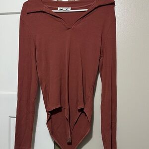 She and Sky Rust Long Sleeve Bodysuit